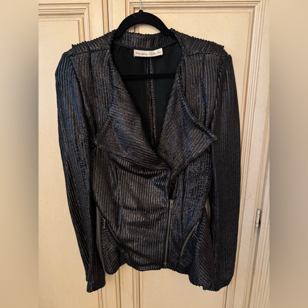 Prabal Gurung Metallic Black Blazer